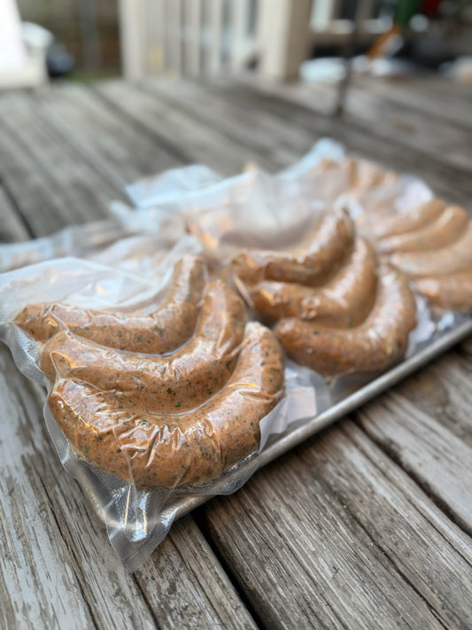 Boudin homemade by coops table New Orleans with smoked pork and stock